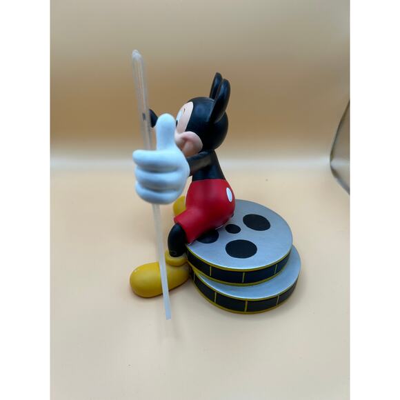 Vintage Disney Mickey Mouse Sitting On Films Rolls Holding A Clear Picture Frame - Picture 6 of 6